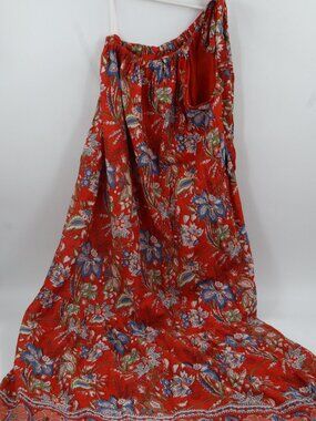 Velvet by Graham & Spencer One Shoulder Maxi Dress Womens XS Red Floral Paisley